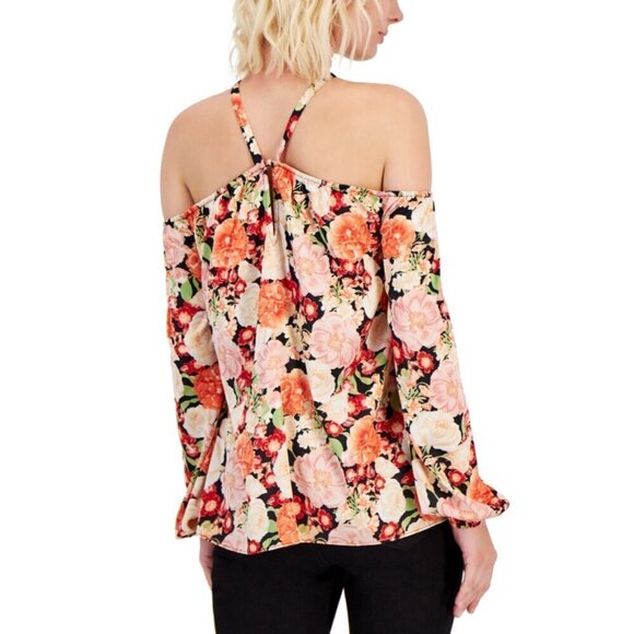 I.N.C. INTERNATIONAL CONCEPTS Women's Floral Printed Satin Long-Sleeve Top NWT - Picture 3 of 8